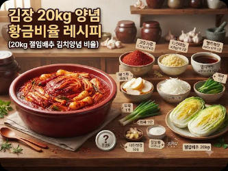 김장 20kg 양념은 뭘 얼마나 넣을까?